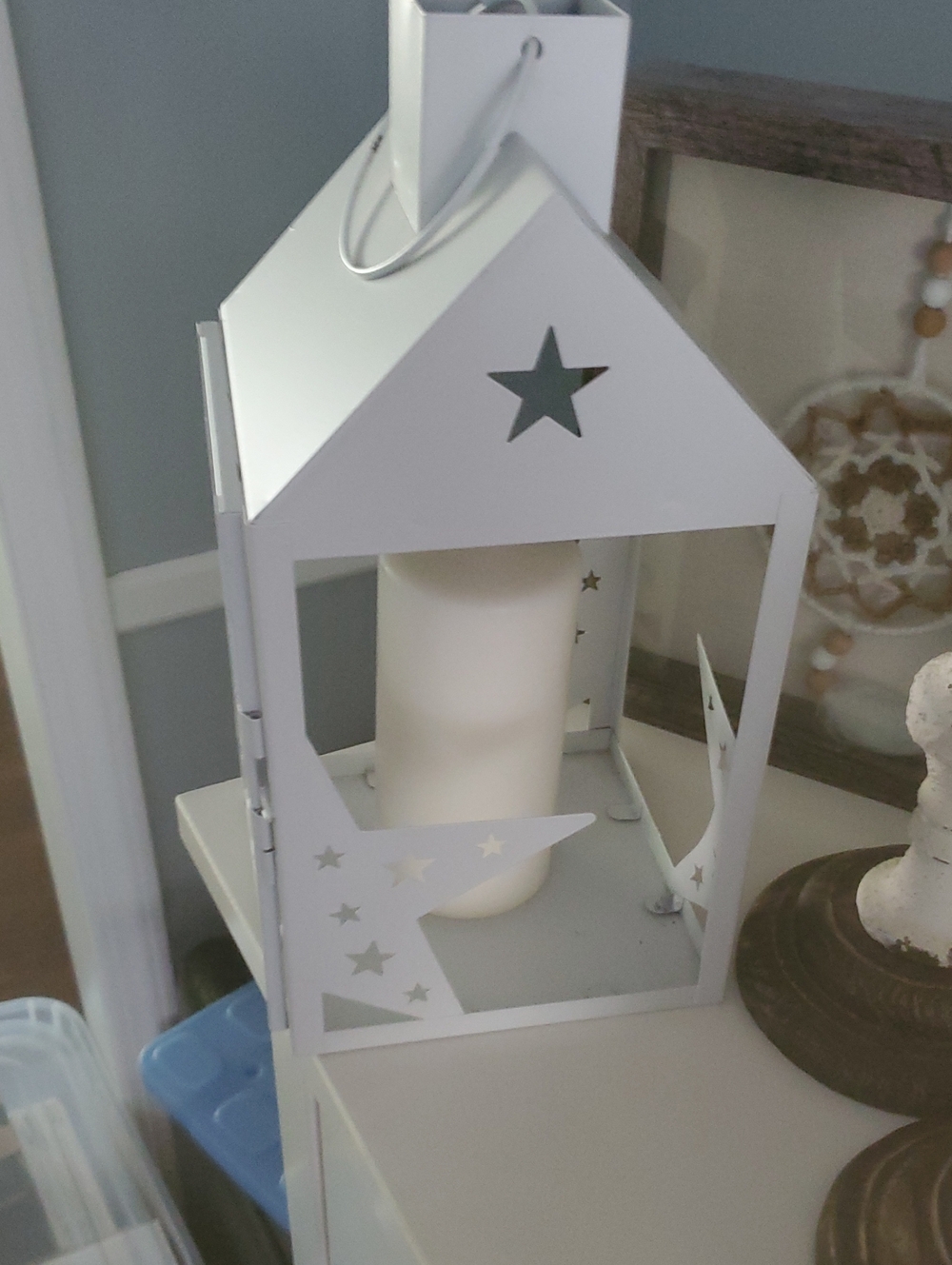 White Star Cutout Lantern Candle Holder - Home Accents Includes Candle M